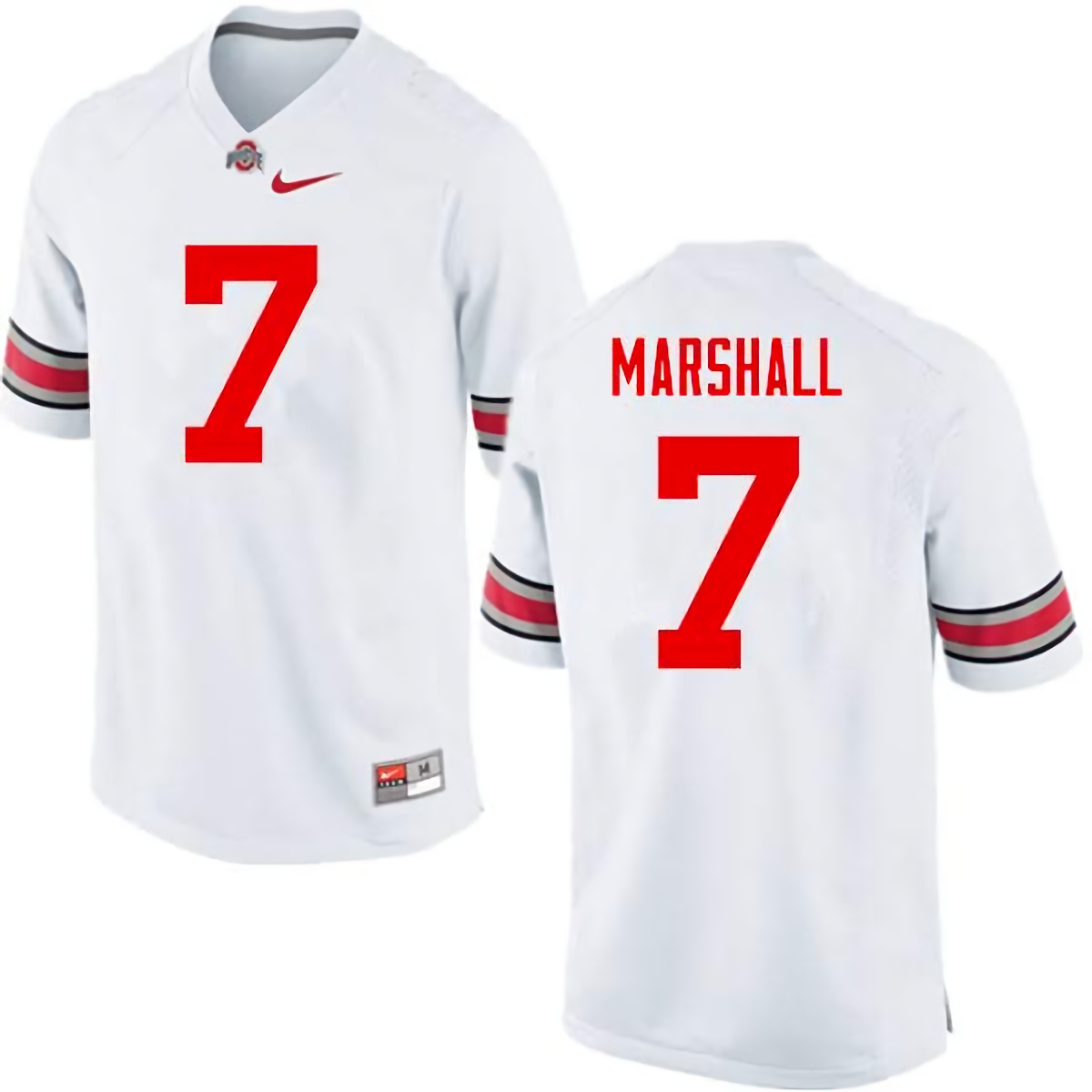 Jalin Marshall Ohio State Buckeyes Men's NCAA #7 Nike White College Stitched Football Jersey FBI8156KL